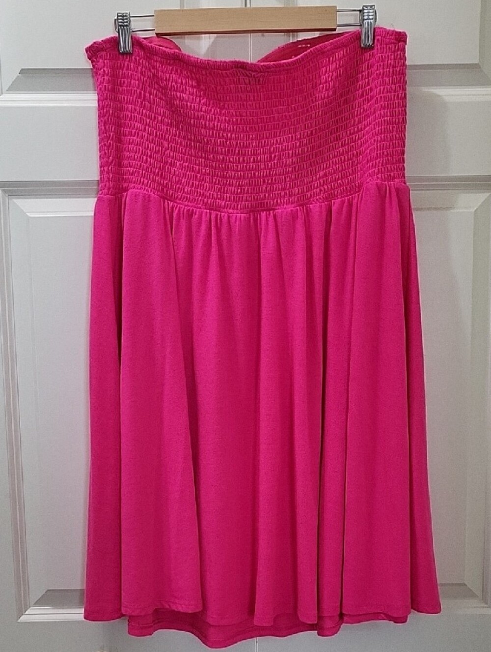 Torrid Hot Pink Fuchsia Smocked Strapless Knit Dress Women's Size 3X - Picture 3 of 13